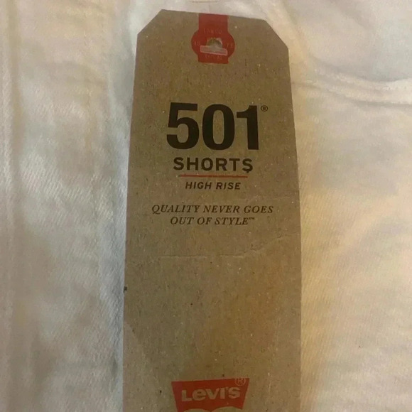 New Levi’s 501 High Rise White Button Fly Cut Off Shorts - Picture 4 of 7